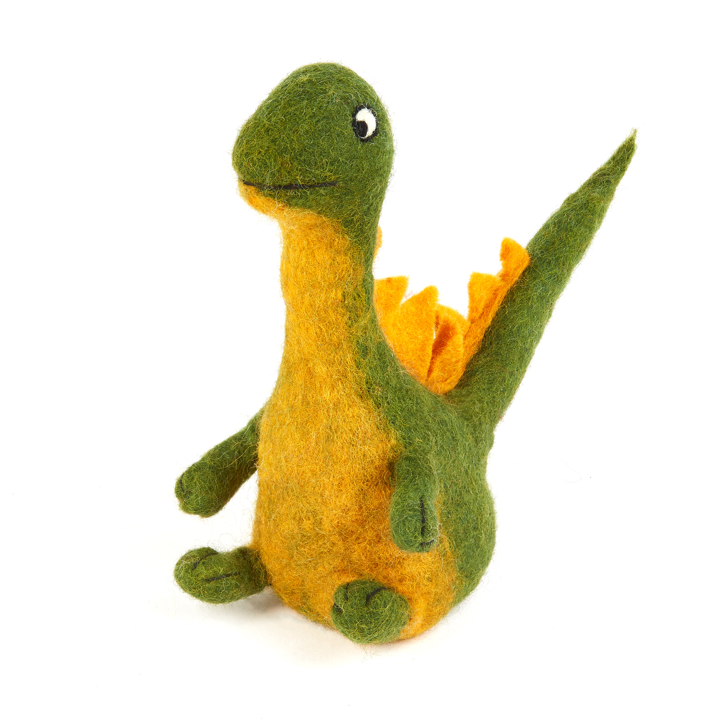 Dino, grün als Filz Eierwärmer