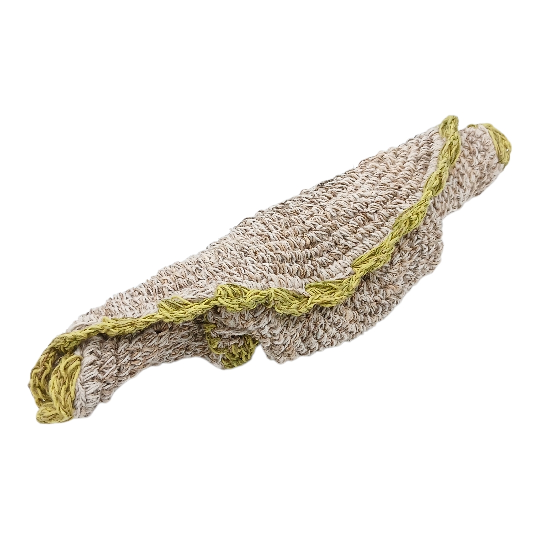 handgehäkelter Sommerhut aus Hanf und Baumwolle    