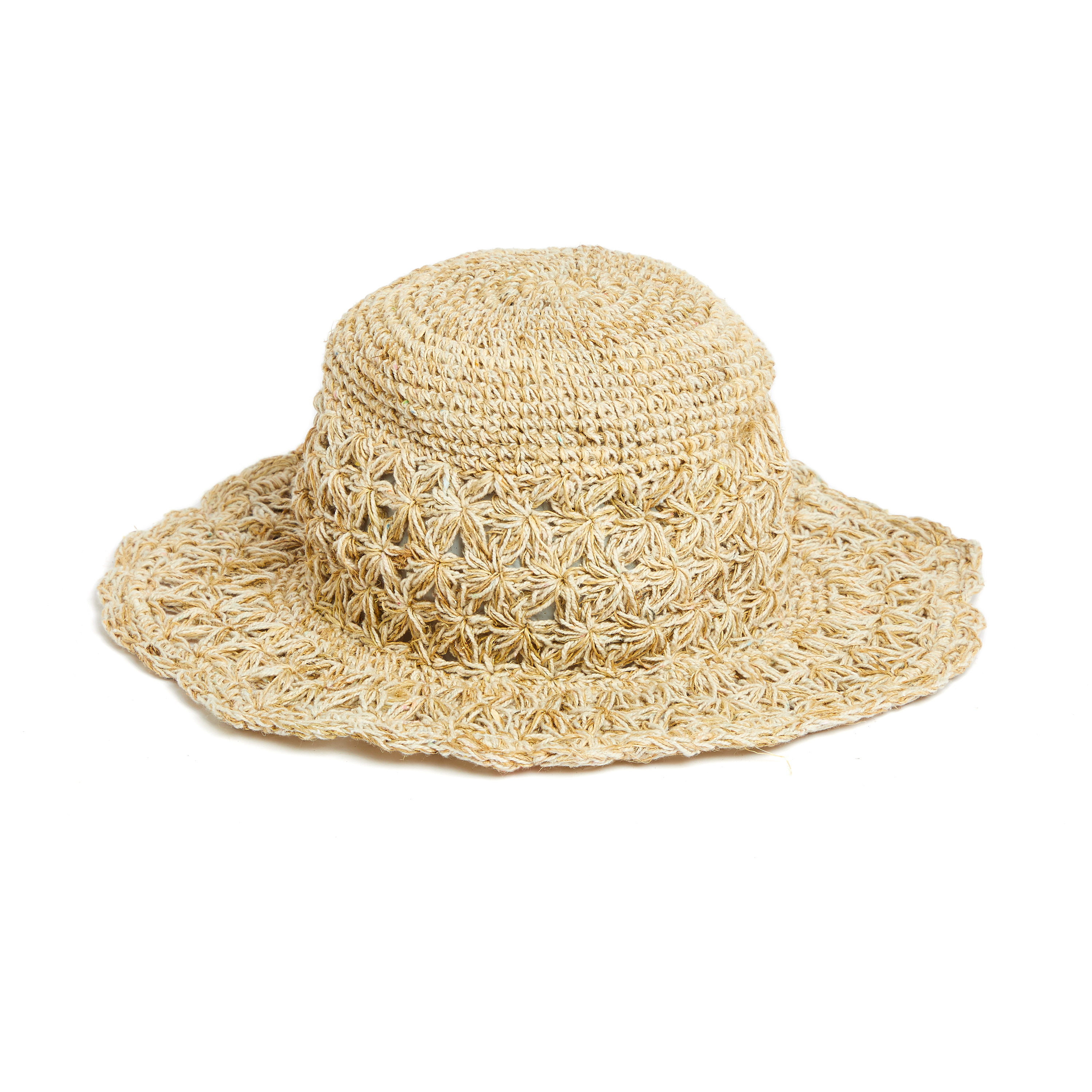 handgehäkelter Sommerhut aus Hanf und Baumwolle   