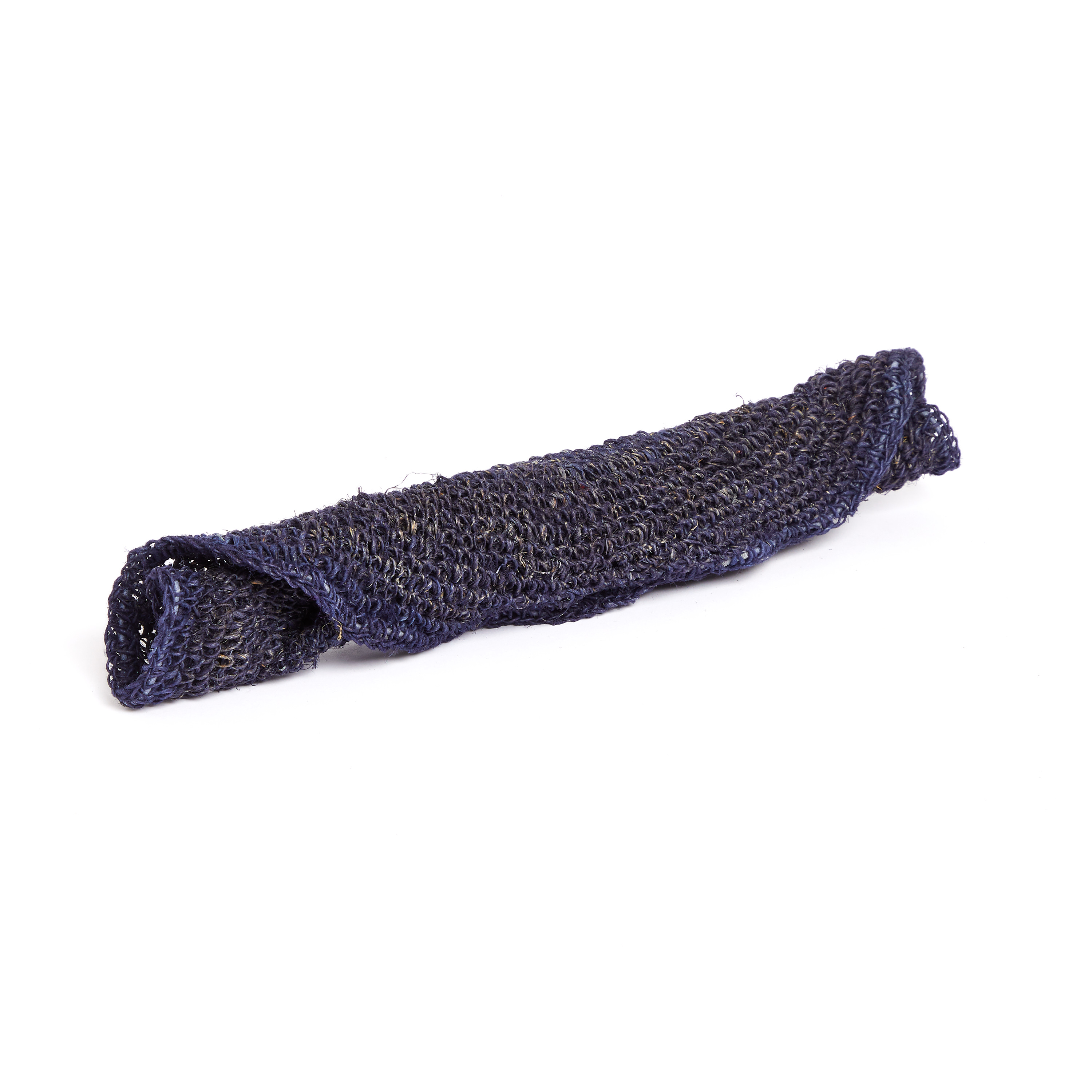 handgehäkelter blauer Sommerhut aus Hanf   