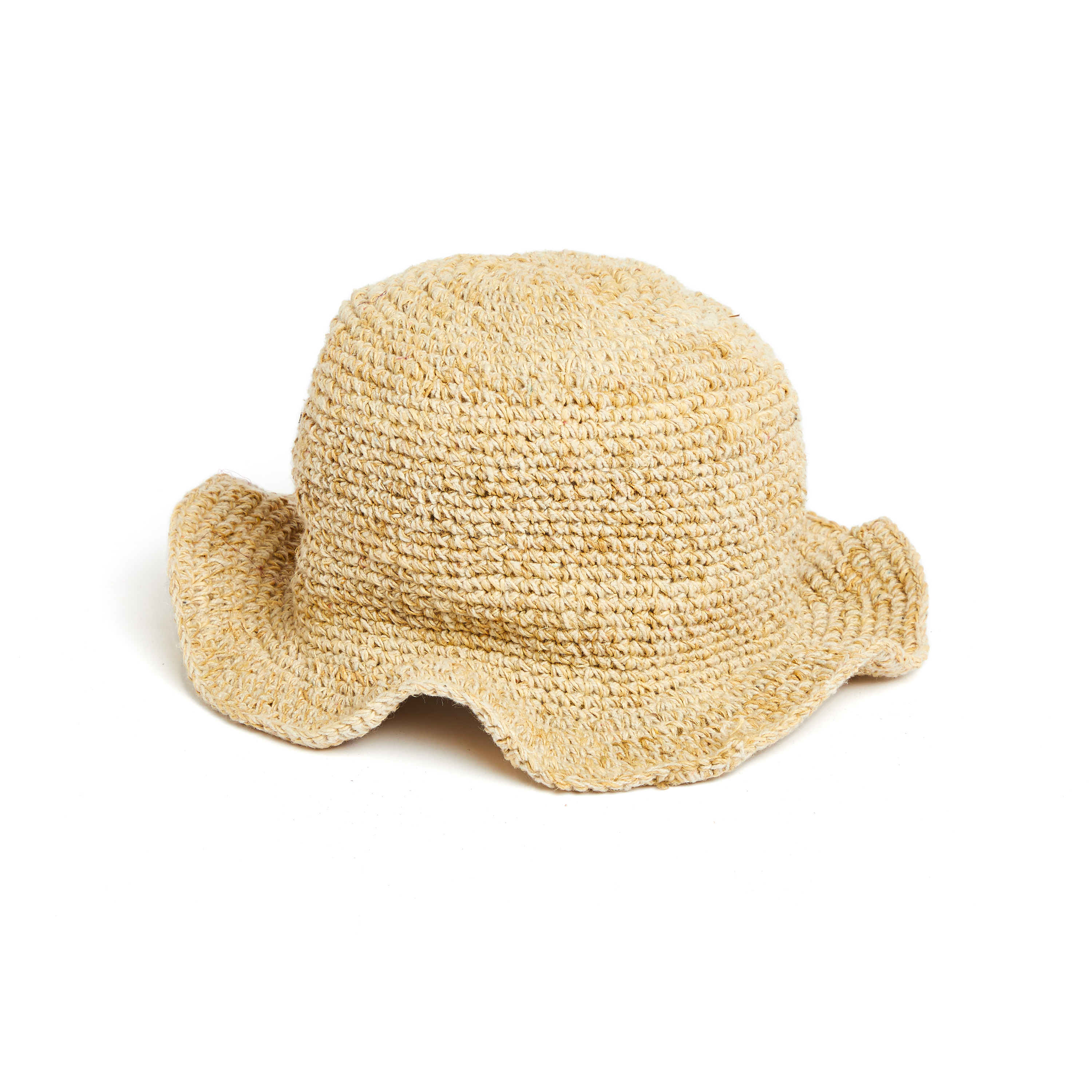 handgehäkelter Sommerhut aus Hanf 