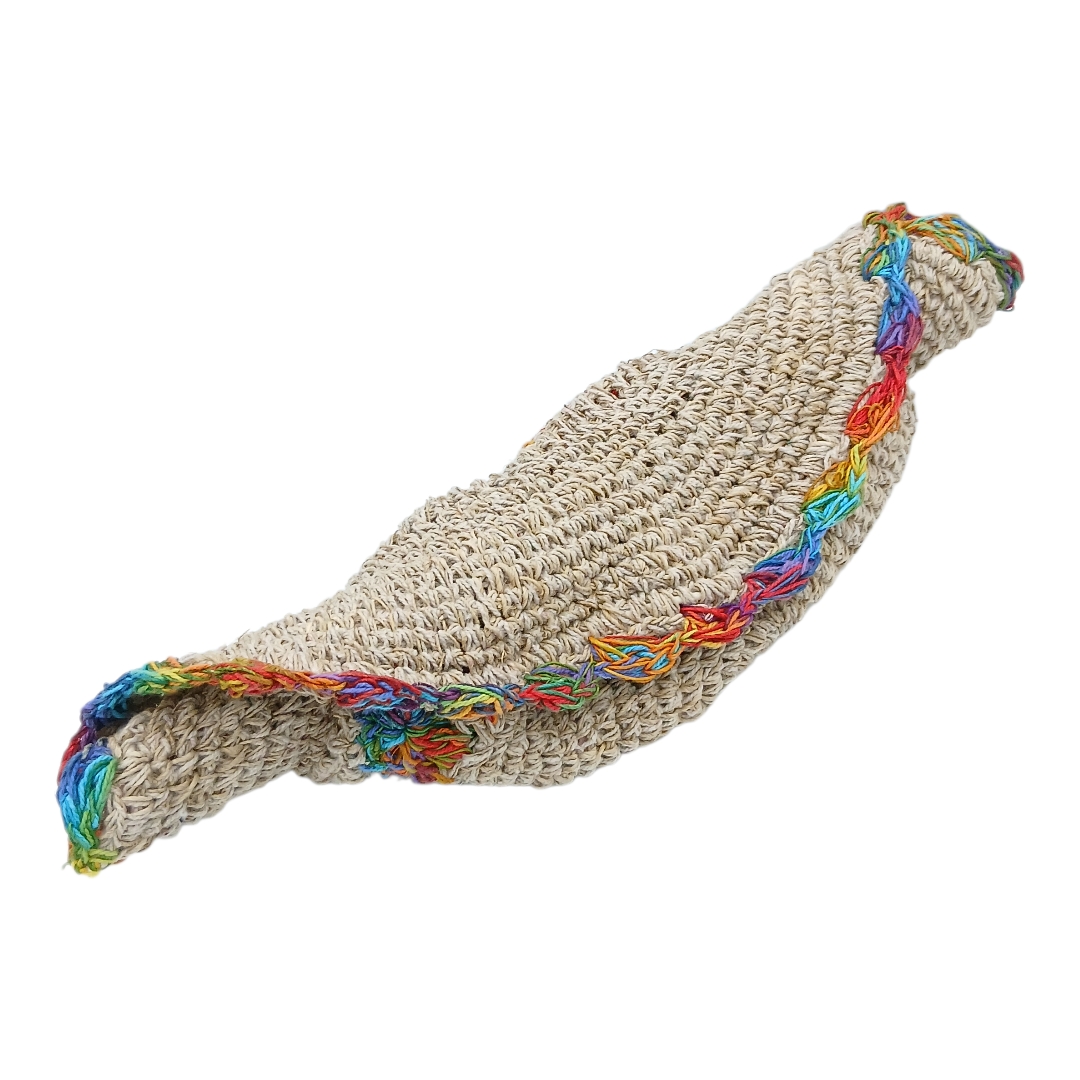 handgehäkelter Sommerhut aus Hanf und Baumwolle     